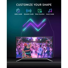 LPMYLMC Glide RGB-IC LED Wall Lights 4Pcs, Smart LED Wall Lights with Music Sync and Dynamic Scenes, Work with Alexa and Google Assistant for Home Decor, Gaming