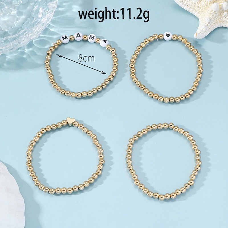 72ore Gold Beaded Stackable Bracelets - 4 or 6 Count