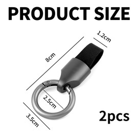 Wjelet 2 Pcs Leather Keyring, Car Keyring for Peugeot, Key Holder Keyring Car, Leather Key Fob, Car Key Chain, Car Key Holder, Keyring for Volvo Nissan Black