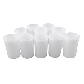 Honbay 10pcs White Plastic Film Canister Holder Small Storage Case Containers with Lids