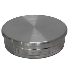 TIBU End Cap Stainless Steel V2A for Pipe Diameter 60.3 x 2 mm Flat (Pack of 2) Stainless Steel Caps Pipe Plug Closure End Cover Railing Tube