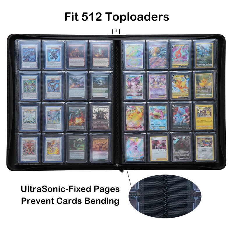 Rayvol 16-Pocket Toploader Binder, Holds 512 Toploaders 16 Pocket Top