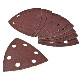 Toolzone 10Pc 90mm Hook and Loop Backed Delta Triangle Sander Sandpaper Pads Sheets
