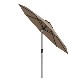 HAPPYGRILL 9ft Patio Umbrella Outdoor Table Umbrella with Adjustable Tilt and Crank Sun Umbrellas, Tan