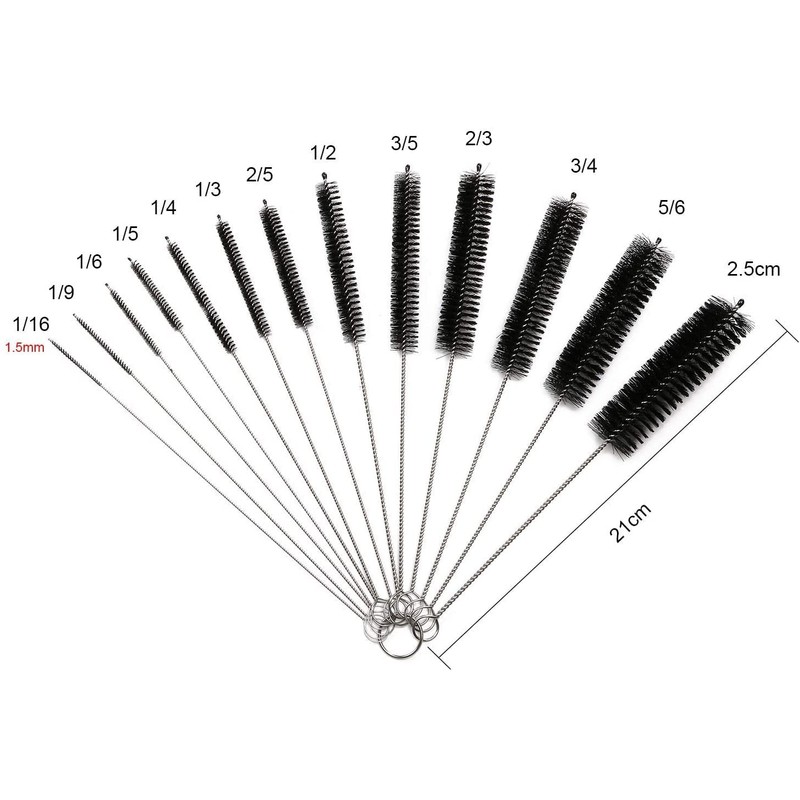 COOLKITALENT Conjunto de 13 Botella de Limpieza Cepillos, Nylon Cepillos