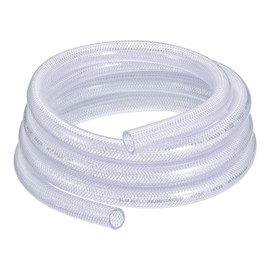 MECCANIXITY 3/4" ID x 1" OD 10 Ft PVC Tube Braided Reinforced Tubing Flexible Hose Pipe Clear Vinyl Tubing High Pressure Flexible Plastic Tube