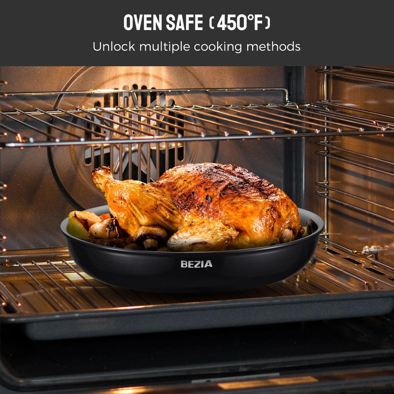 BEZIA Induction Cookware with Healthy Ceramic Coating, Nonstick Pots and