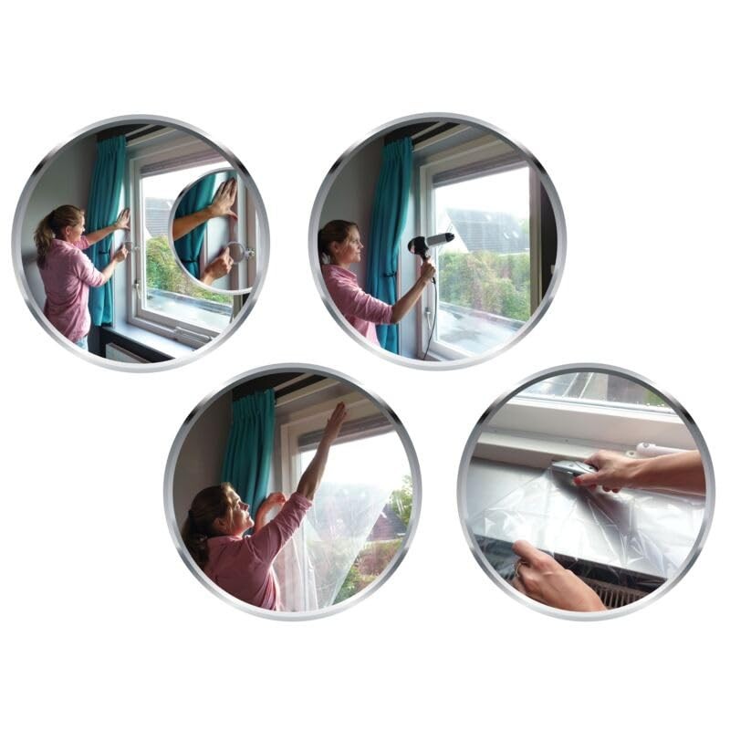 Window Insulation Kit Double Glazing Shrink Film Weather Shield Draught