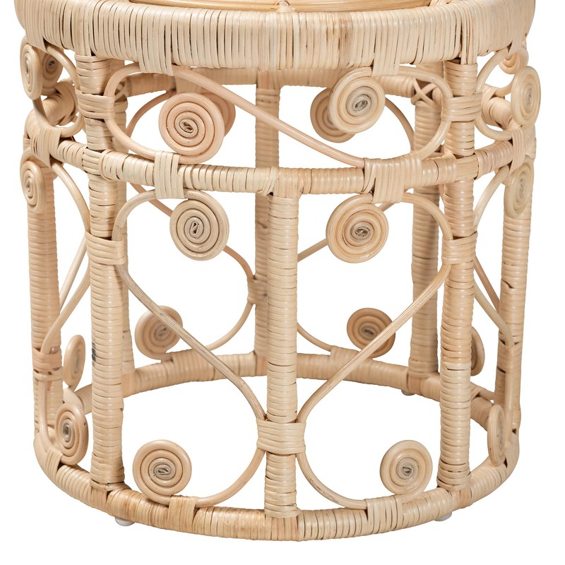 bali & pari Bowie Natural Rattan Nesting End Table, 2-Piece