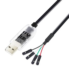 DTECH USB to TTL Adapter 3.3 V 4 Pin Prolific Chip LED Indicators PL2303 IC Serial Converter 6 ft Output 3.3 Volt for Windows 11 10 8 7 XP Mac Linux Easy Debugging Programming (1.8M)