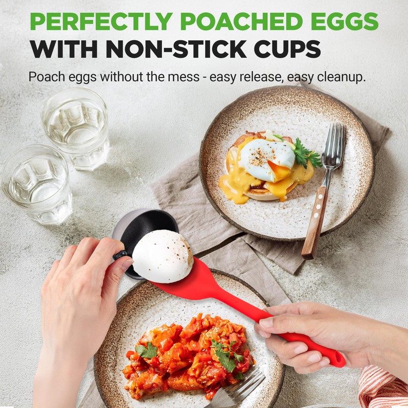 NutriChef Egg Poacher Pan Set - 7.87” Stainless Steel Poached
