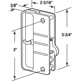 Prime-Line A 108 Black Plastic Screen Door Latch and Pull with Security Lock, for Anjac Doors (Single Pack)