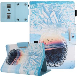 JZCreater 10 Inch Tablet Case, Universal 10 10.1 Inch Android Tablet Cover, Multi-Angle Viewing Stand Case for 9.5-10.5 Inch Tablet,Sea Pineapple