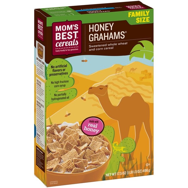 Mom's Best Honey Grahams Cereal, Made with Whole Grain, No