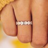 Dervivea Boho Daisy Flower Ring Silver Daisy Adjustable Open Ring