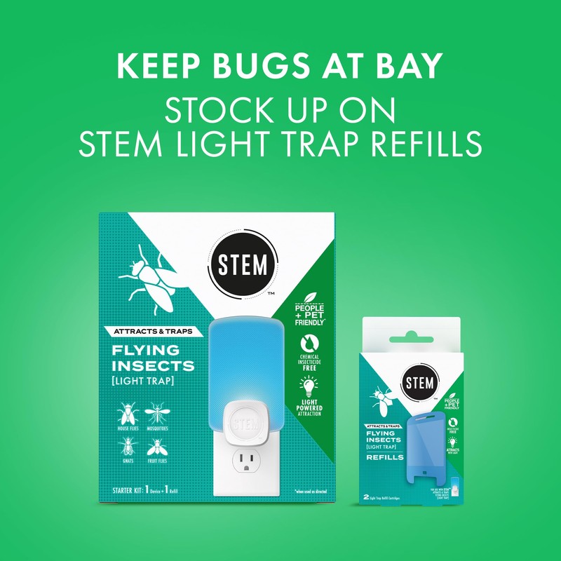 STEM Insect Light Trap Refill Cartridges, Indoor Fruit Fly Trap,