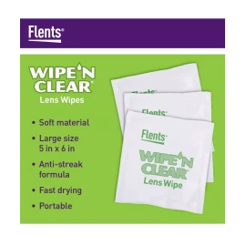 Flents Lens Wipes, Wipe 'N Clear, 150 Count, Pre-Moistened, Streak-Free
