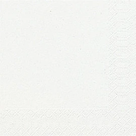 Duni 3lagig Plain White Cocktail Napkins, Pack of 24 x 24 CM