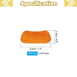 PATIKIL 120 Pairs Sports Eye Black Stickers, Under Eye Black Strips Football Face Stickers Breathable Eyeblack Sticker for Baseball Fans on Game Day, Glitters Orange