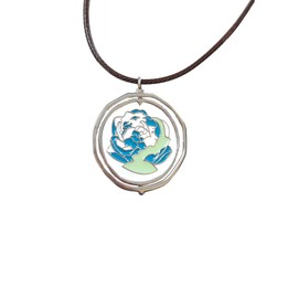 GAUEIOUR Blue Rose Necklace Rotating Two-Sided Pendant Necklaces Copper for Woman Mens Fashion Mysterious Game Fans Jewelry for Valentine's Day Presents