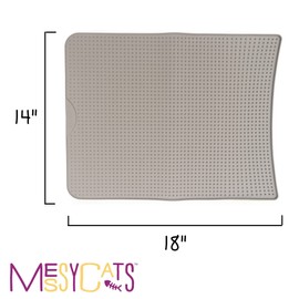 Messy Cats Silicone Litter Mat with Soft Graduated Spikes, 18" x 14", Grey