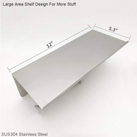 Large Double Toilet Paper Holder with Shelf, GZILA Dual Toilet Paper Rolls Holder Wall Mounted, Bathroom Mobile Phone Storage Rack, Tissue TP Dispenser, SUS304 Stainless Steel Brushed Nickel