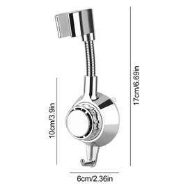 Hand Shower Holder, 360° Adjustable Shower Holder, Universal Shower Head Holder, No Drilling, Strong Paste Shower Holder, Wall Mount, Shower Holder for Shower, Bathroom, Chrome-Plated