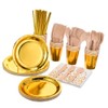 YAOSHENG 8 piece set of party tableware, gold dot party