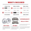 AutopartsPConline Front Brake Rotors Discs and Ceramic Pads Kits for