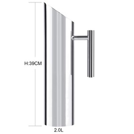 Tongke Water Pitcher Stainless Steel Water Jug with Ice Guard Tea Pot Kettle Jug,Cold Drinking Pitcher(1L 1.5L 2L)-2L