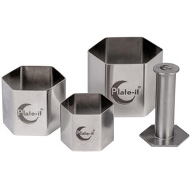 Plate-it Set of 4 Hexagon Garnish Rings