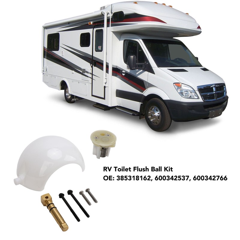 RV Toilet Flush Ball Kit 385318162 Flush Ball and Shaft