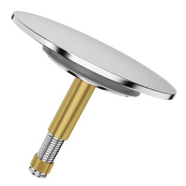 SURFOU Tappo Vasca da Bagno Ø 72mm,Universale con Guarnizione 44mm, Struttura in Acciaio Inox, Regolabile, Cromato, Antiruggine, Adatto alla Maggior Parte delle Vasche