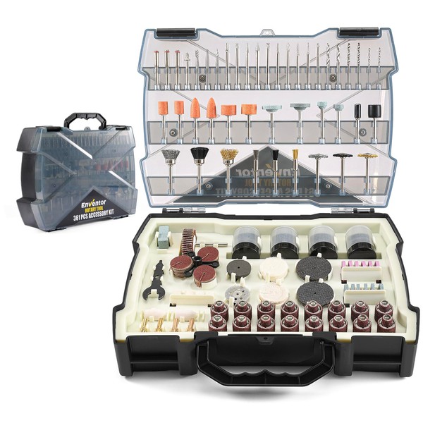 Enventor Rotary Tool Accessories Kit, 361PCS Universal Rotary Tool Kit