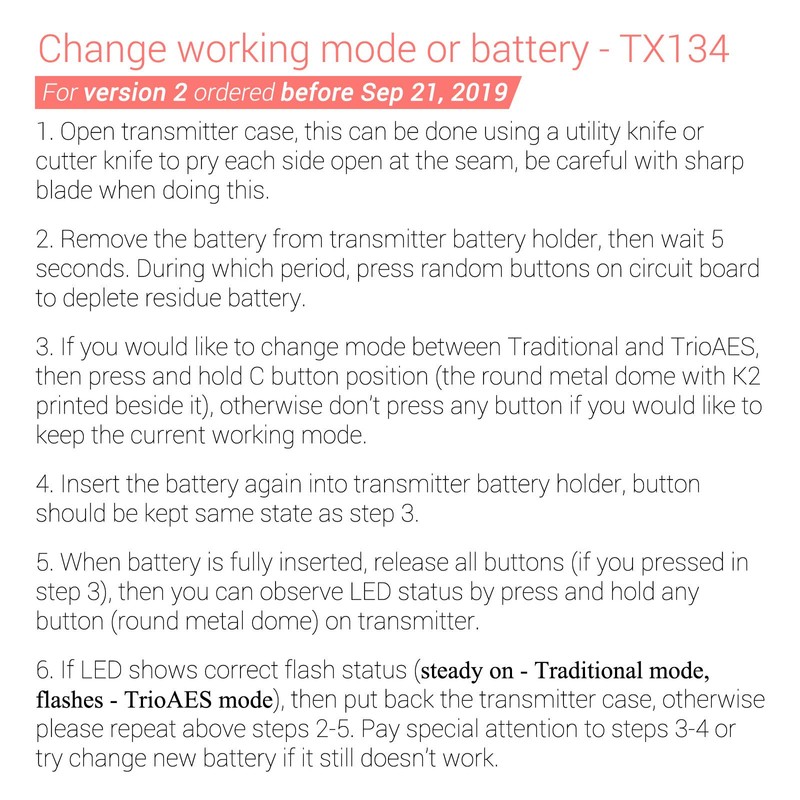 Solidremote Secure Rolling Code Remotes, 2 Pack, Compatible with KIT-1