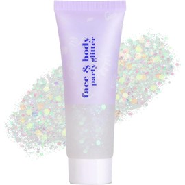 Purpurina Cara Gel, 30ml De Brillo Corporal, Maquillaje de Halloween Chunky Glitter Cara Cabello Uñas Labios Brillos para Festiva, Shimmer Face Paint Stick Festival Accessories