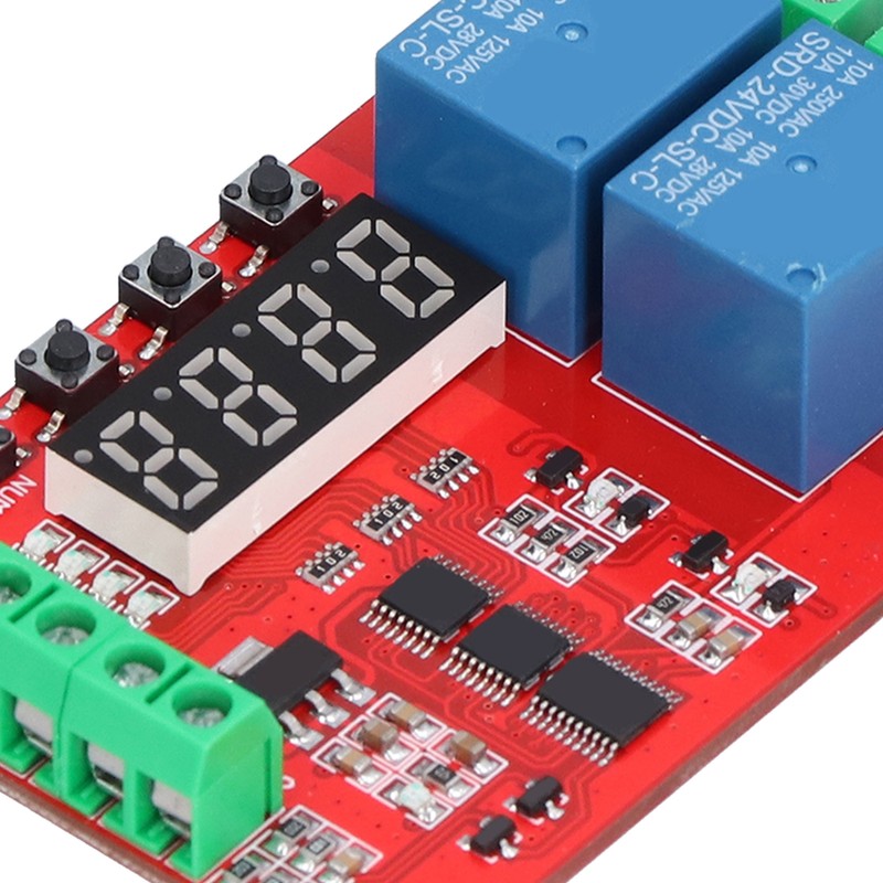 Time Delay Relay Multi Functional 2-Channel Self Lock Cycle Timing