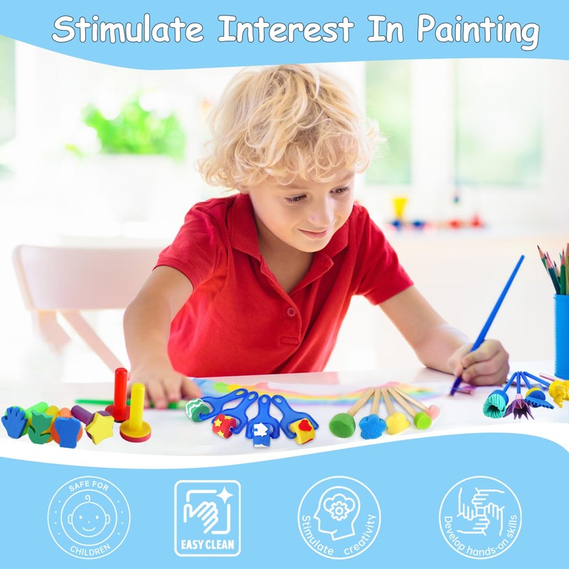 30 Piece Sponge Brush Set Children, Can Be Reused Sponge