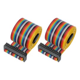 PATIKIL 24 Pins IDC Connector Flat Ribbon Cable 2.54 mm Pitch Length 1000 mm Wide 30 Mm, 2 Pcs Dual Row Data Cable Female to Female for IDE Drive Printer Industrial DIY Electronics