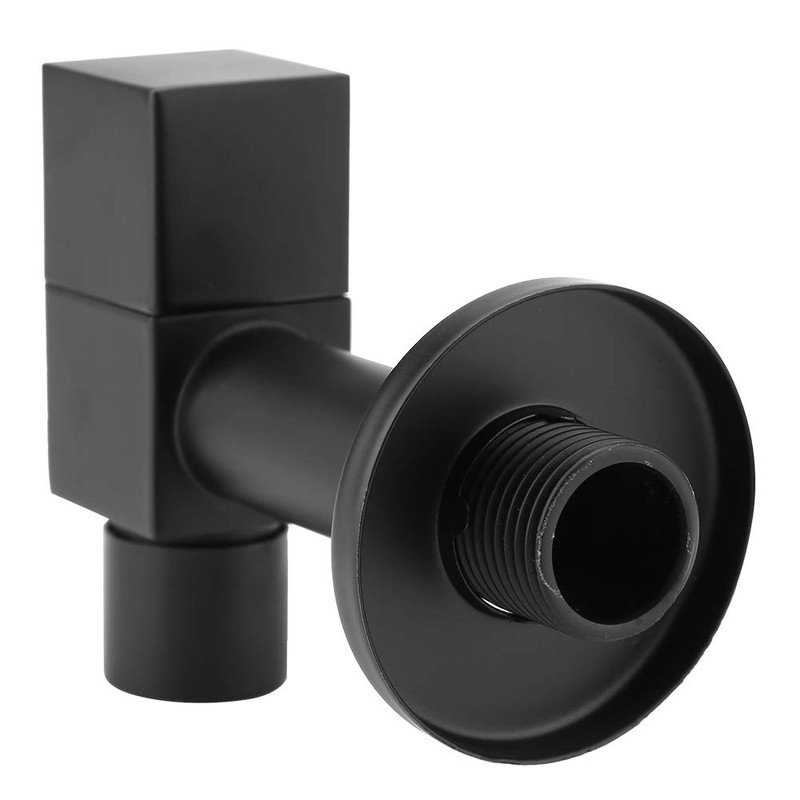 Cold Water Tap Black Copper Square Handle Wall Mount Laundry