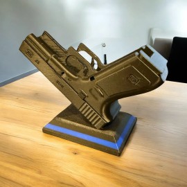 Unbranded Thin Blue Line Pistol Business Card Holder – Police Support Desk & Office Decor