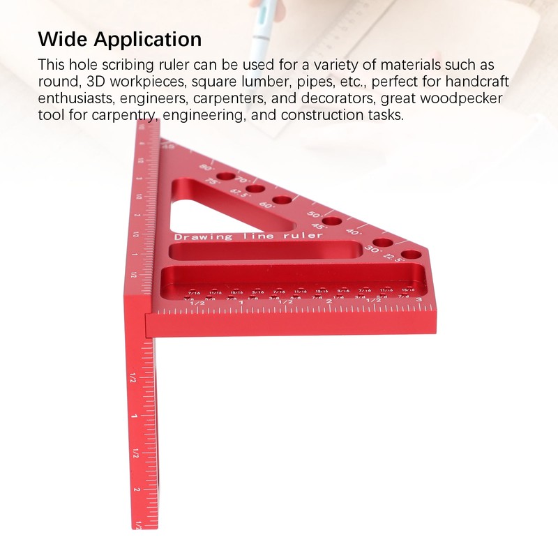 Hole Position Scribing Ruler 3D 22.5‑90° Multi Angle Measuring Square