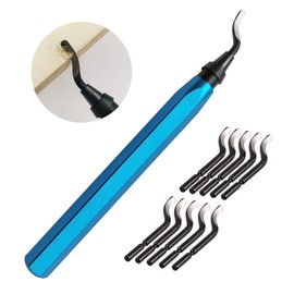 Deburring Tool, CUKCIC Metal Deburring Tool with 10 BS1010 Blades, 360° Rotating Metal Deburring Handle, Practical Burr Remover for Aluminium, Copper, Plastic Burr, 3D Printing
