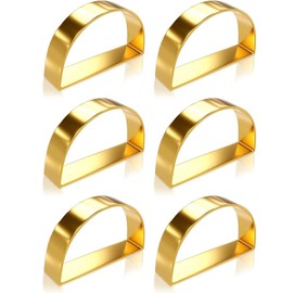 6 Pieces Napkin Rings, Gold Metal Napkin Ring Holders, Napkin Buckle Holder Decor Metal Napkin Rings for Table Decoration Christmas Valentine Party of Table Setting Candlelight Dinner