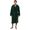 TowelSelections Men's Robe, Plush Fleece Hooded Spa Bathrobe Large/X-Large Foliage