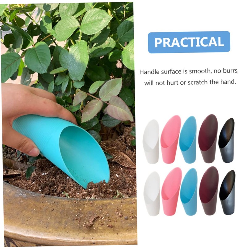 IWOWHERO 1set Durable Plastic Soil Scoops for Gardening Ergonomic Handheld