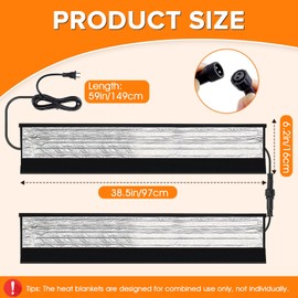 6 Ft Water Pipe Heat Blanket, 38.5" x 6.2" Stickable Waterproof Water Pipe Heat Tape for Straight Water Pipes, Aluminum Foil Freeze Protection Pipe Heater Blanket for Metal and Plastic Pipes
