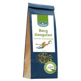 BergIiaogulan 125 g – 'South Ginseng' – Herb of Immortality – Thousand Weed – Quality from Clear Mountain Air – Aromatic & Traditionally Rolled Leaves – Bottled & Controlled in Germany