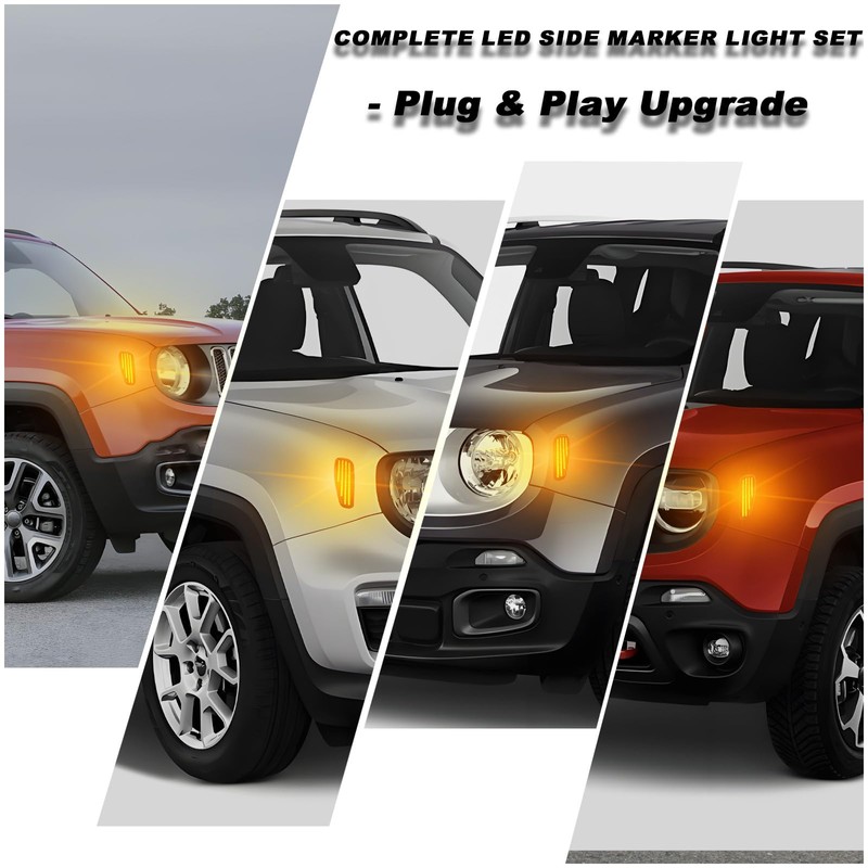 ULTRALTH Smoked LED Side Marker Lights Kit for Jeep Renegade