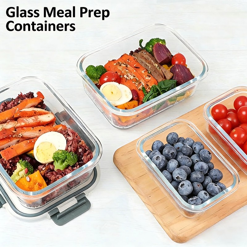 MSPOQMRSF 12 Piece galss Containers with Lids, Food Storage Containers,